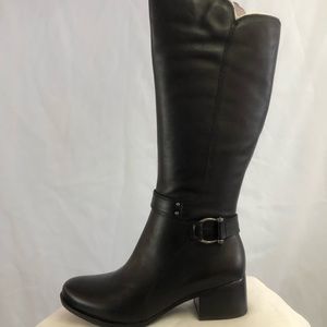 Naturalizer Dane Leather Tall Black Boots women’s US size 9W, new without tags